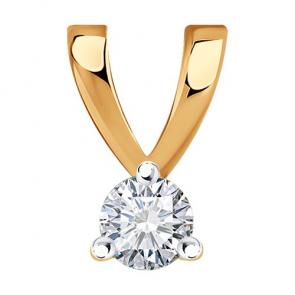 Золотая подвеска SOKOLOV с бриллиантом 1030889-66 фото