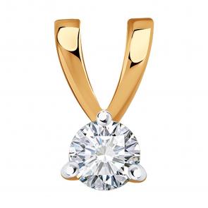 Золотая подвеска SOKOLOV с бриллиантом 1030890 фото