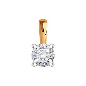 Золотая подвеска SOKOLOV с бриллиантом 1030892-66 фото