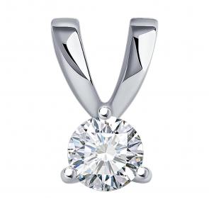 Подвеска из белого золота SOKOLOV с бриллиантом выращенным 1030893-3-5 фото