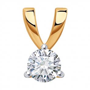 Подвеска из белого золота SOKOLOV с бриллиантом выращенным 1030894-5 фото