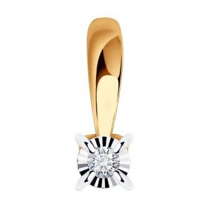 Золотая подвеска SOKOLOV с бриллиантом 1030912 фото