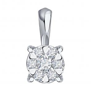 Подвеска из белого золота SOKOLOV с бриллиантом 1030915-3 фото