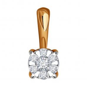 Золотая подвеска SOKOLOV с бриллиантом 1030919 фото