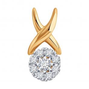 Золотая подвеска SOKOLOV с бриллиантом 1030923 фото