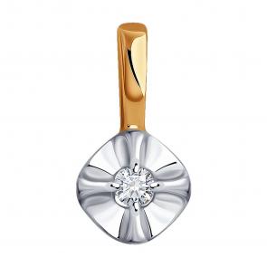 Золотая подвеска SOKOLOV с бриллиантом 1030928 фото