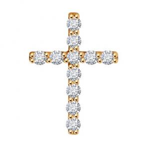 Золотая подвеска SOKOLOV с бриллиантом 1030936 фото