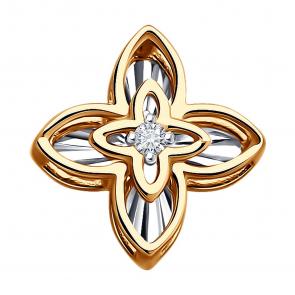 Золотая подвеска SOKOLOV с бриллиантом 1030940 фото