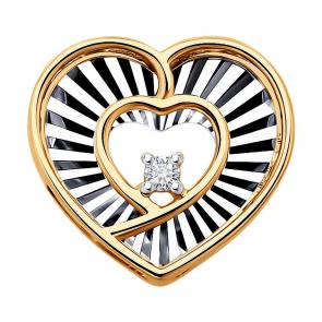 Золотая подвеска SOKOLOV с бриллиантом 1030941 фото