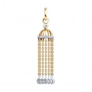 Золотая подвеска SOKOLOV с бриллиантом 1030942 фото