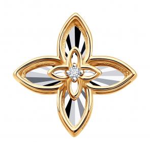 Золотая подвеска SOKOLOV с бриллиантом 1030944 фото