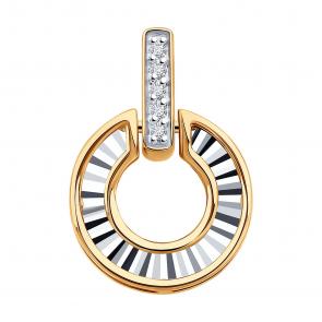 Золотая подвеска SOKOLOV с бриллиантом 1030945 фото