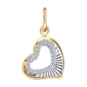 Золотая подвеска SOKOLOV с бриллиантом 1030946 фото