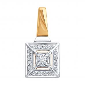 Золотая подвеска SOKOLOV с бриллиантом 1030956 фото