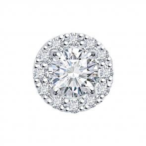 Подвеска из белого золота SOKOLOV с бриллиантом выращенным 1030957-3-5 фото