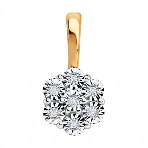 Золотая подвеска SOKOLOV с бриллиантом 1030958 фото
