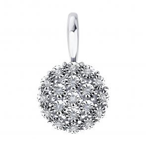 Подвеска из белого золота SOKOLOV с бриллиантом 1030961-3 фото