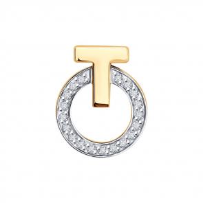 Золотая подвеска SOKOLOV с бриллиантом 1030962 фото