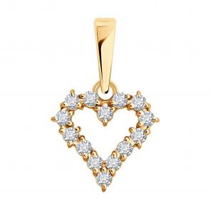 Золотая подвеска SOKOLOV с бриллиантом выращенным 1030996-5 фото