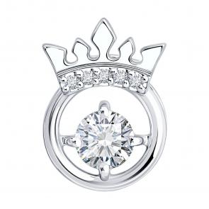 Золотая подвеска SOKOLOV с бриллиантом выращенным 1031001-3-5 фото