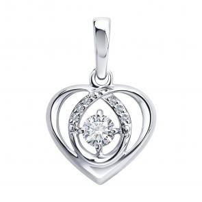 Золотая подвеска SOKOLOV с бриллиантом выращенным 1031003-3-5 фото