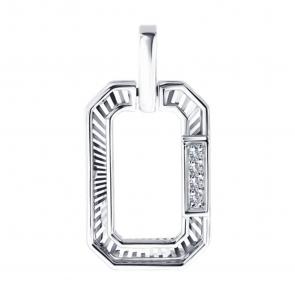 Подвеска из белого золота SOKOLOV с бриллиантом 1031009-3 фото