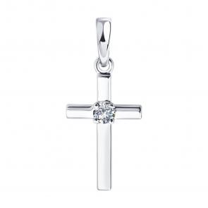 Золотая подвеска SOKOLOV с бриллиантом выращенным 1031012-3-5 фото