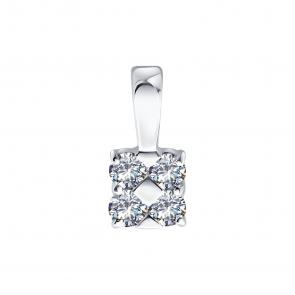 Золотая подвеска SOKOLOV с бриллиантом выращенным 1031014-3-5 фото