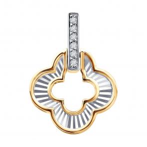 Золотая подвеска SOKOLOV с бриллиантом 1031017 фото