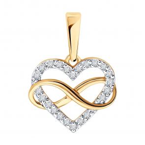 Золотая подвеска SOKOLOV с бриллиантом выращенным 1031019-5 фото