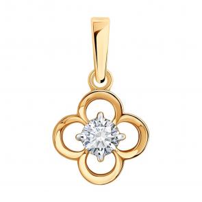 Золотая подвеска SOKOLOV с бриллиантом выращенным 1031021-5 фото