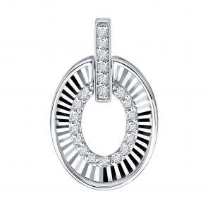 Подвеска из белого золота SOKOLOV с фианитом 1031022-3 фото