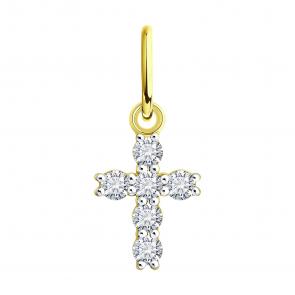 Золотая подвеска SOKOLOV с бриллиантом выращенным 1031031-2-5 фото