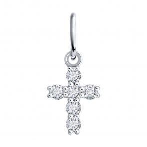 Золотая подвеска SOKOLOV с бриллиантом выращенным 1031031-3-5 фото