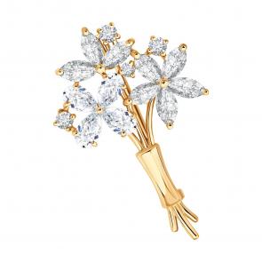 : Брошь из золота с бриллиантами выращенными 1040055-5 фото