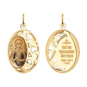 Золотая подвеска-иконка Святая блаженная Матрона SOKOLOV 104012 фото