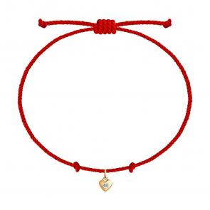 Текстильный шнурок с декоративным элементом из золота SOKOLOV с бриллиантом 1050154 фото