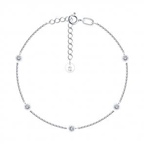 Браслет из белого золота SOKOLOV с бриллиантом 1050336-3 фото