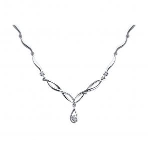 Колье из белого золота SOKOLOV с бриллиантом 1070093 фото