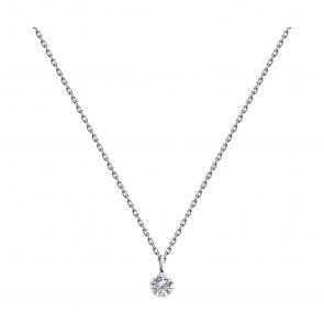 : Колье из белого золота с бриллиантом выращенным 1070168-5 фото