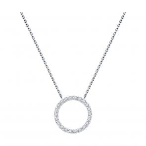 Колье из белого золота SOKOLOV с бриллиантом выращенным 1070391-3-5 фото