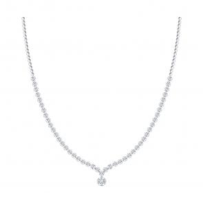 : Колье из белого золота с бриллиантами выращенными 1070432-3-5 фото