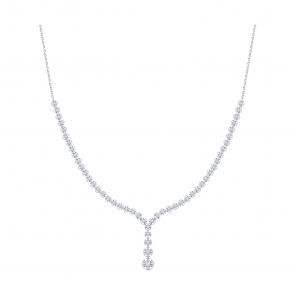 : Колье из белого золота с бриллиантами выращенными 1070435-3-5 фото