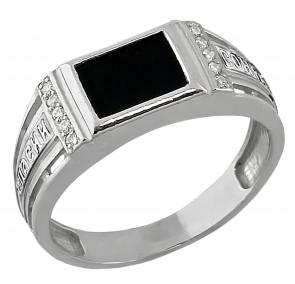 Кольцо из черненого серебра Высоковы 585 с фианитом и ониксом 11-000627-115200 фото