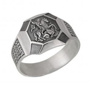 Серебряное кольцо Великомученик Георгий Победоносец Высоковы 585 11-000645-115000 фото