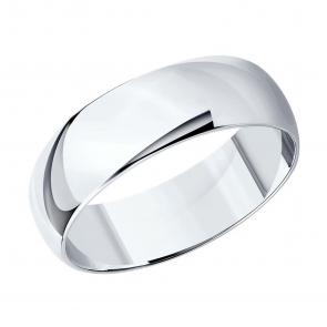 Обручальное кольцо 6 мм из белого золота SOKOLOV 110217-3 фото