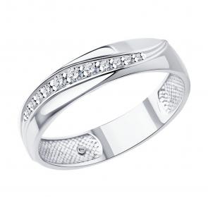 Кольцо из белого золота SOKOLOV с бриллиантом 1110206-3 фото