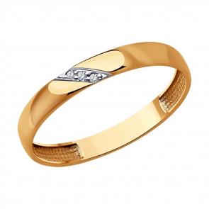 Золотое кольцо SOKOLOV с бриллиантом 1110210 фото