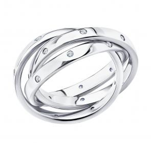 Золотое кольцо SOKOLOV с бриллиантом 1110266-3 фото