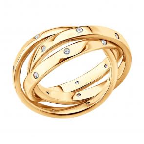 Золотое кольцо SOKOLOV с бриллиантом 1110266 фото